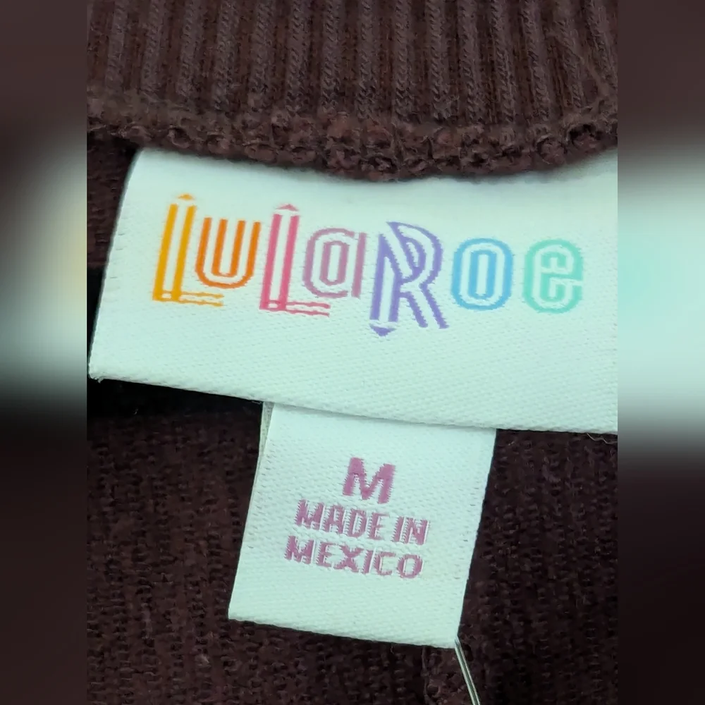 LuLaRoe Naomi Ribbed Knit Top in Rich Brown - Picture 4 of 7